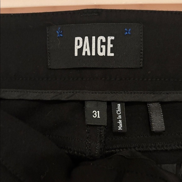 PAIGE MELISSA PONTE METALLIC-STRIPE MIDRISE SKINNY LEGGING BLACK size 31 - Picture 4 of 6